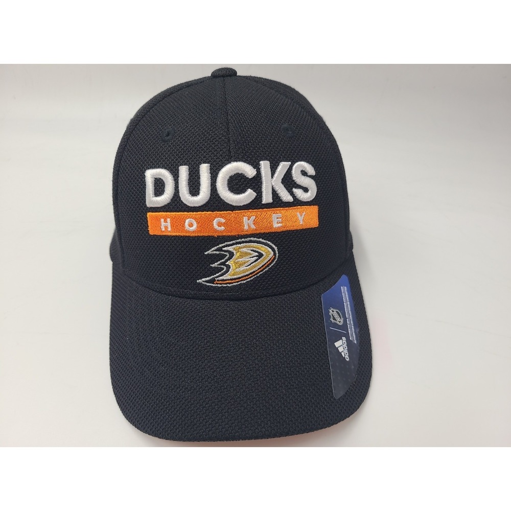Anaheim Ducks Adidas Flex‎ Fitted S-M Hat Cap Polyester ANA Men NHL Hockey Black